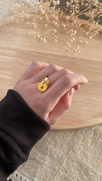 Bague breloque éclair doré