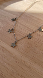 Collier étoiles argenté
