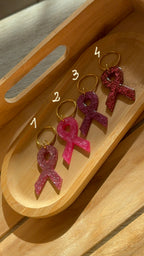 Portes clefs rubans roses