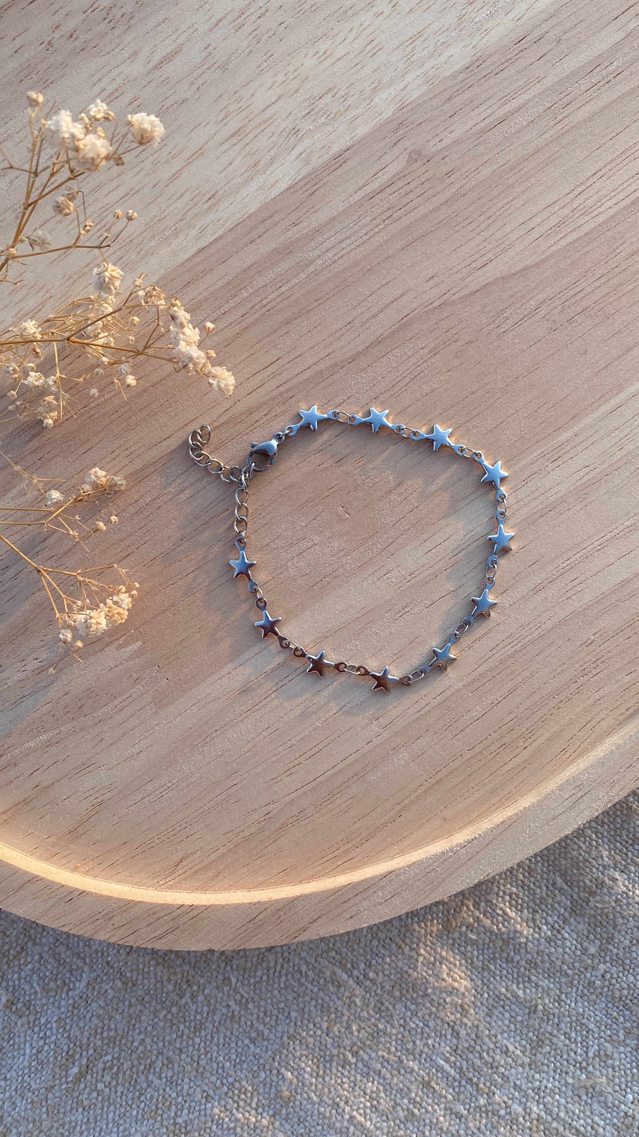 Bracelet étoiles argenté