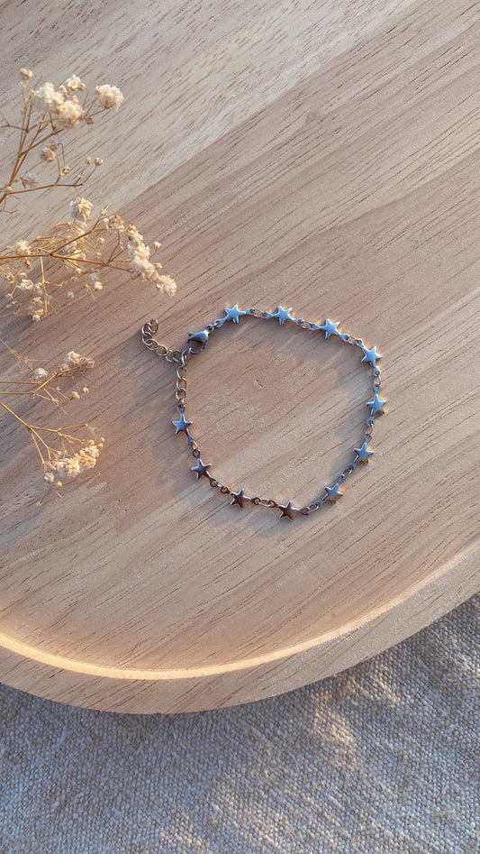 Bracelet étoiles argenté