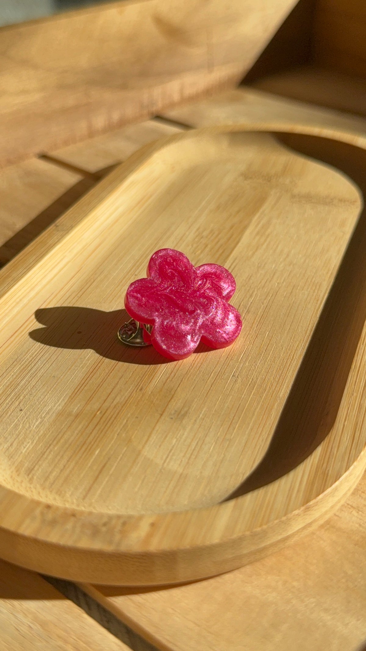 Fleur rose nacrée