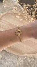 Bracelet fleur beige&doré