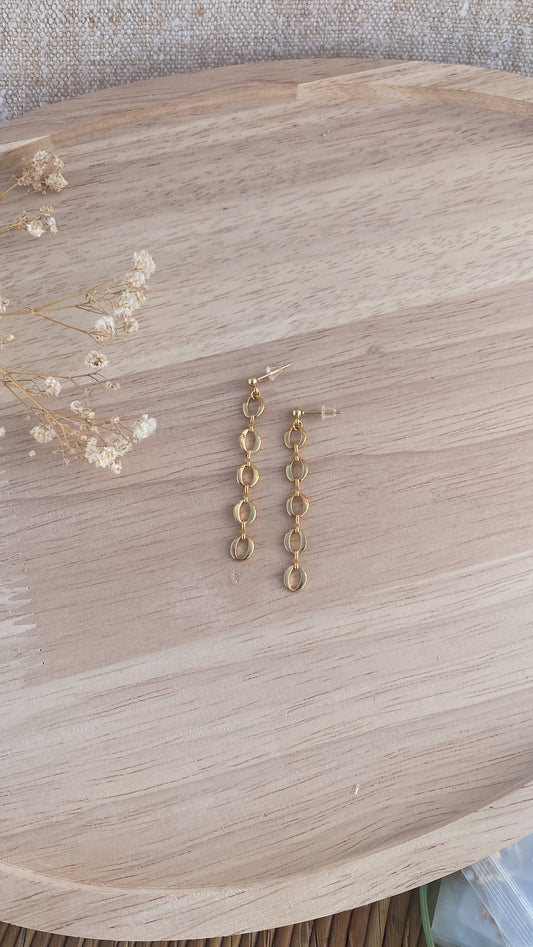 Boucles d’oreilles chaîne dorée pendante