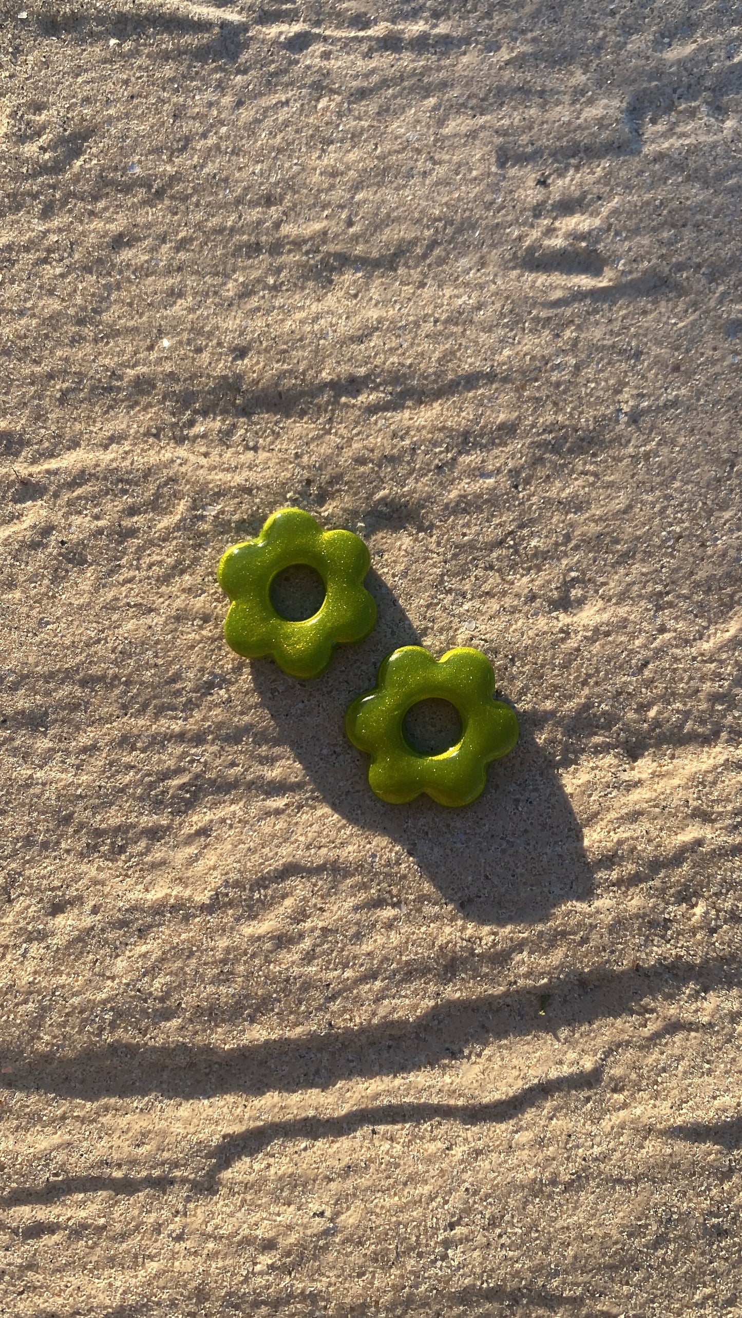 Pampilles fleurs vertes irisées