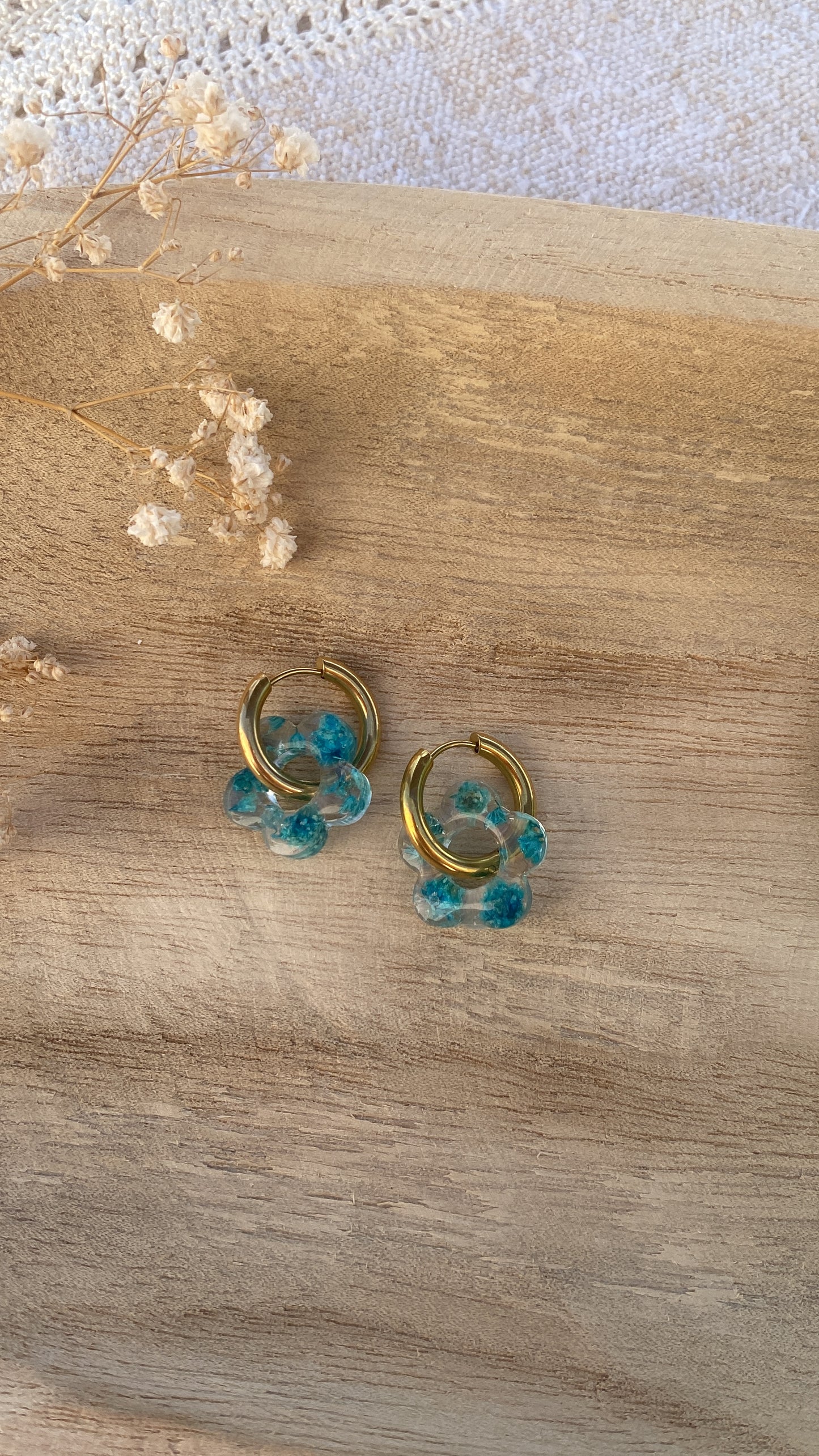 Pampilles fleuries, bleues