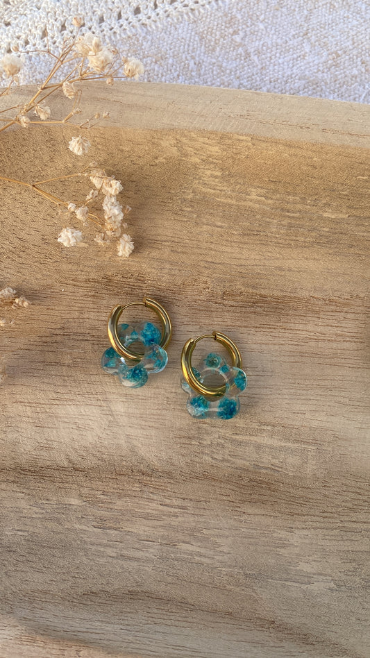 Pampilles fleuries, bleues