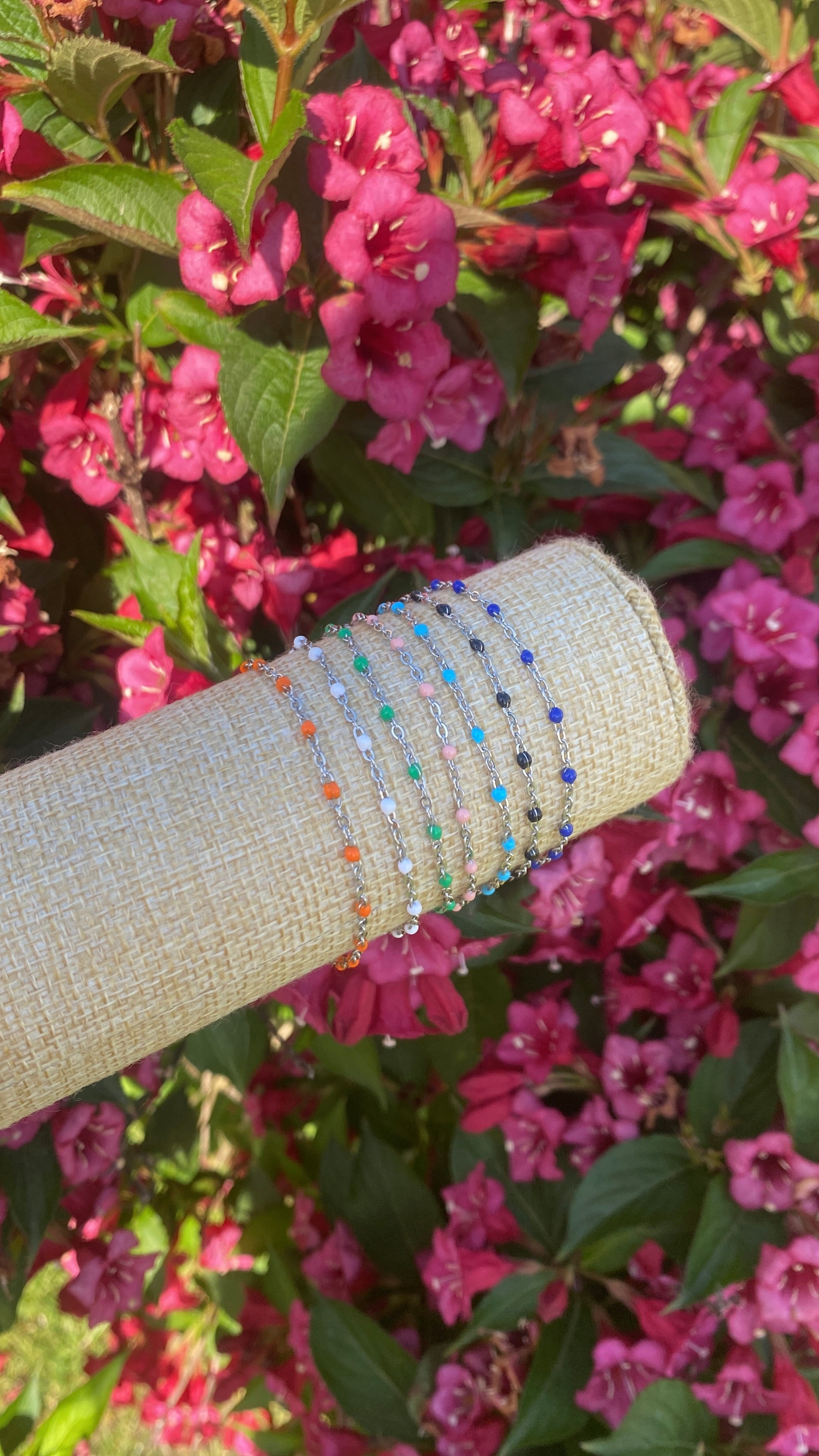 Bracelets émaillés argentés