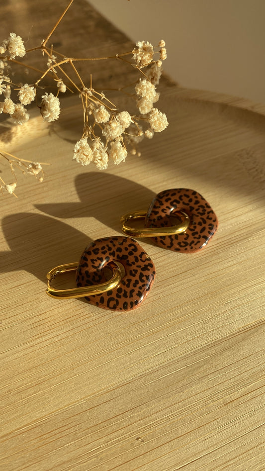 pampilles marrons motif léopard