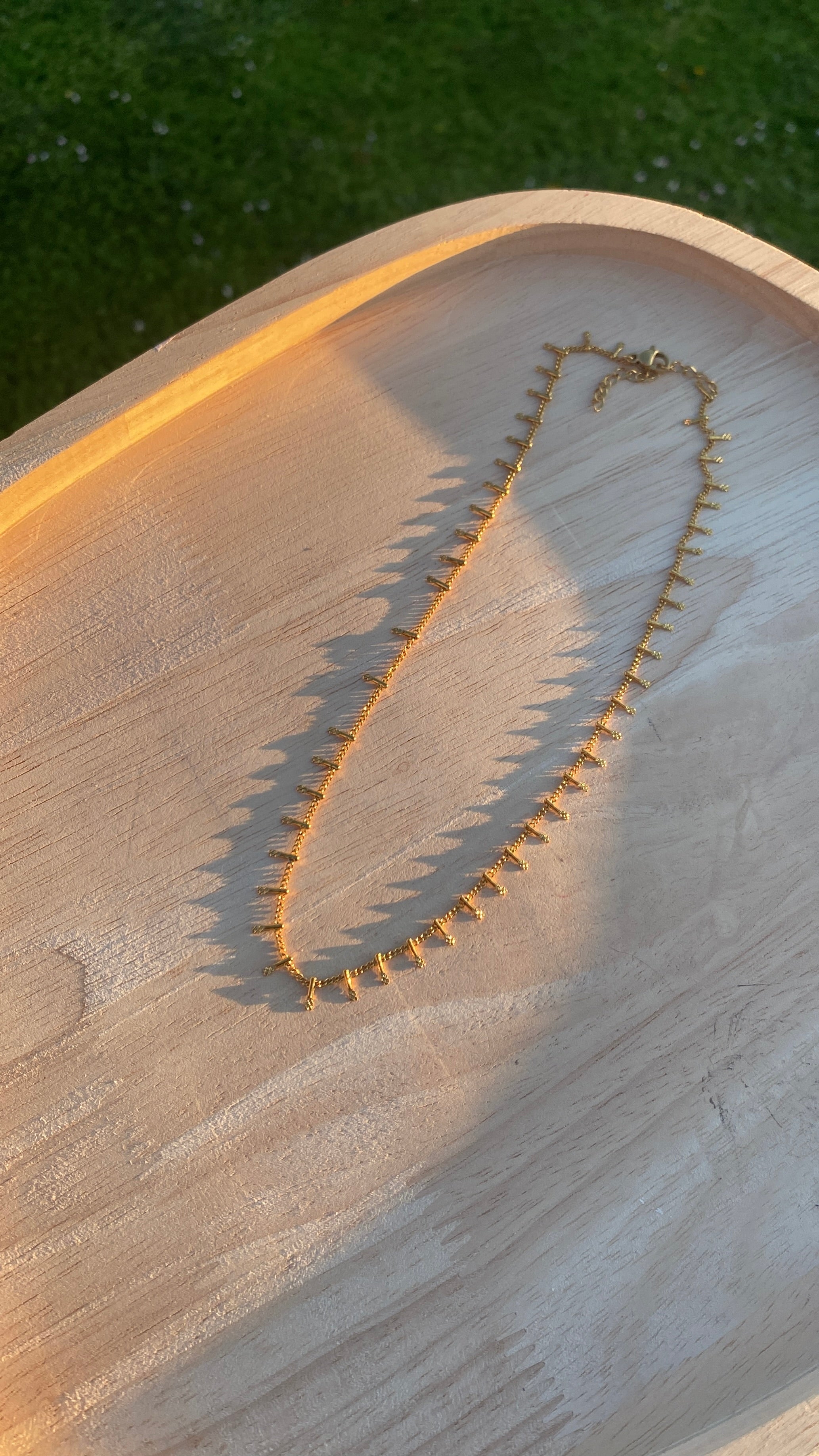 Collier frange doré