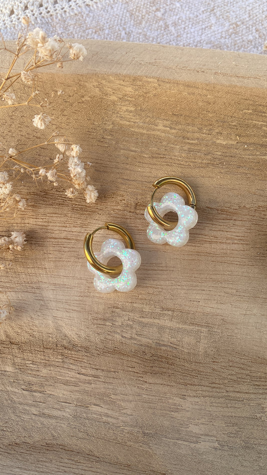 Pampilles à paillettes blanches