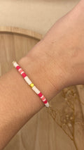 Bracelet perles heishi mini, rose