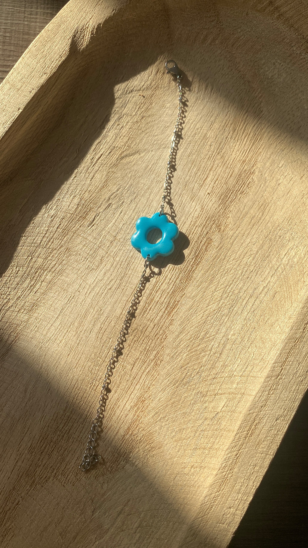 Bracelet fleur bleue