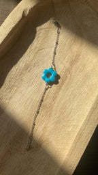 Bracelet fleur bleue