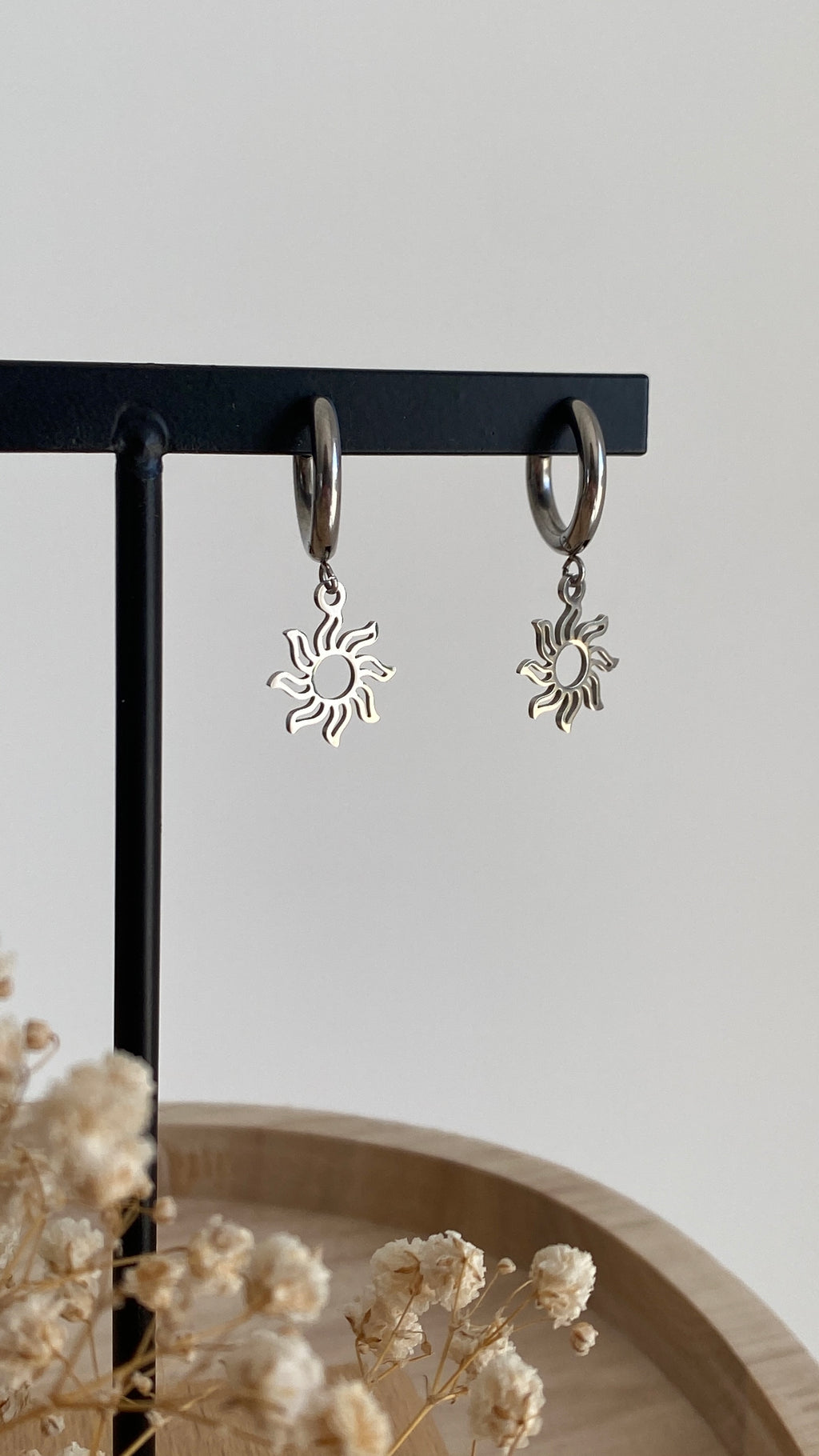 Boucles soleils argentés