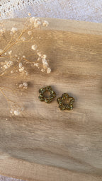 Pampilles à paillettes dorées