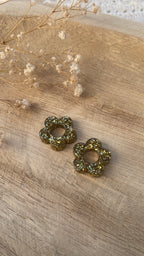 Pampilles à paillettes dorées