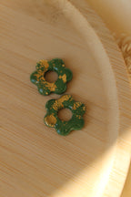 Fleurs kaki & feuille d'or